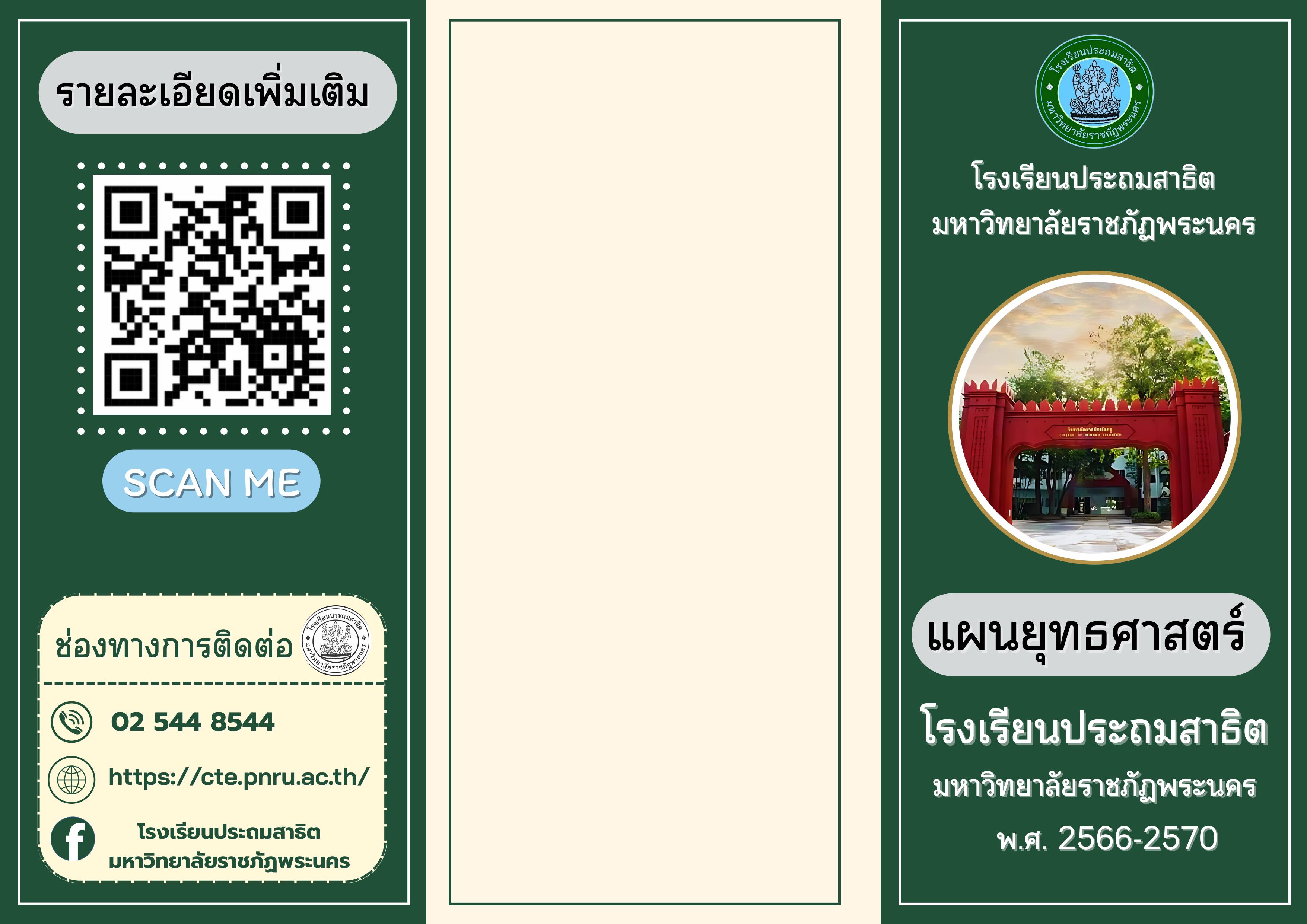 แผนยุทธศาสตร์ โรงเรียนประถมสาธิต มหาวิทยาลัยราชภัฏพระนคร พ.ศ. 2566-2570