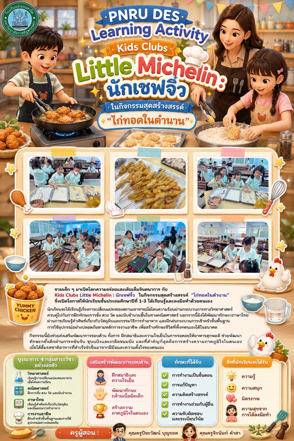 PNRU DES Learning Activity ในกิจกรรมสุดสร้างสรรค์ "ไก่ทอดในตำนาน"